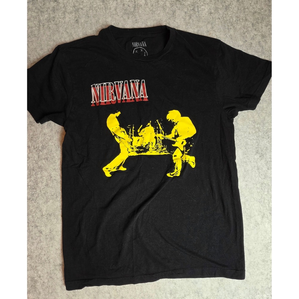 Nirvana Live Silhouette Band T-Shirt Black Mens Size Medium Graphic Tee